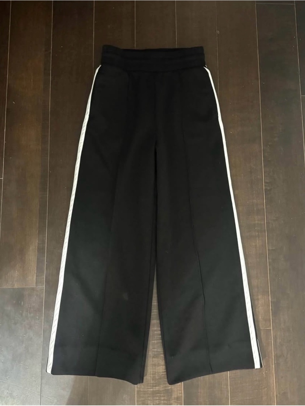 Garage Black Track Pants with Side Stripes